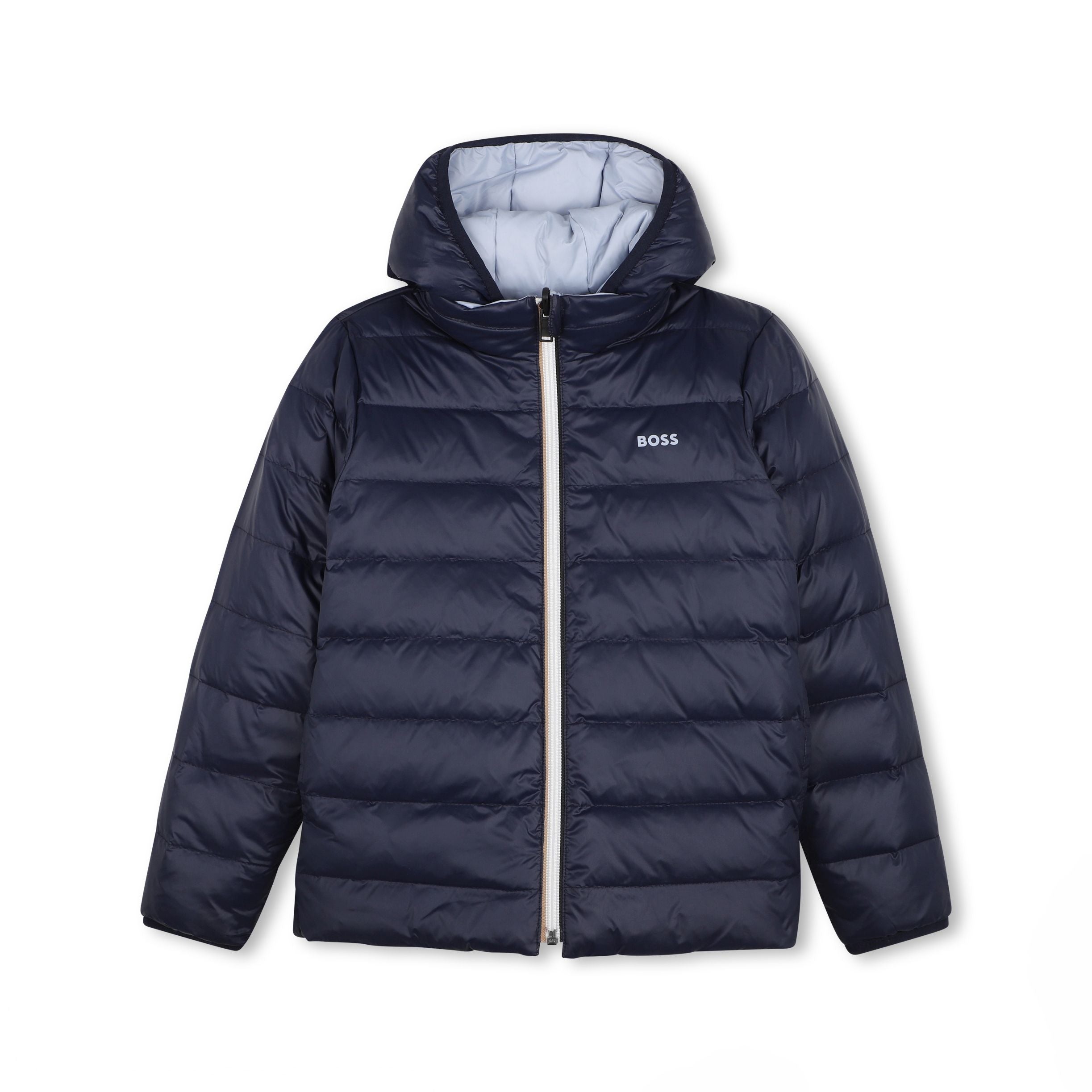 Boss-Boys Reversible Hooded Down Jacket Pale Blue