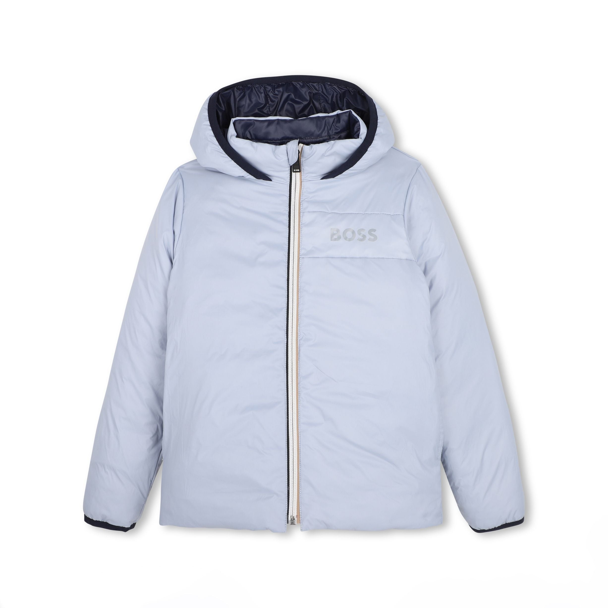 Boss-Boys Reversible Hooded Down Jacket Pale Blue