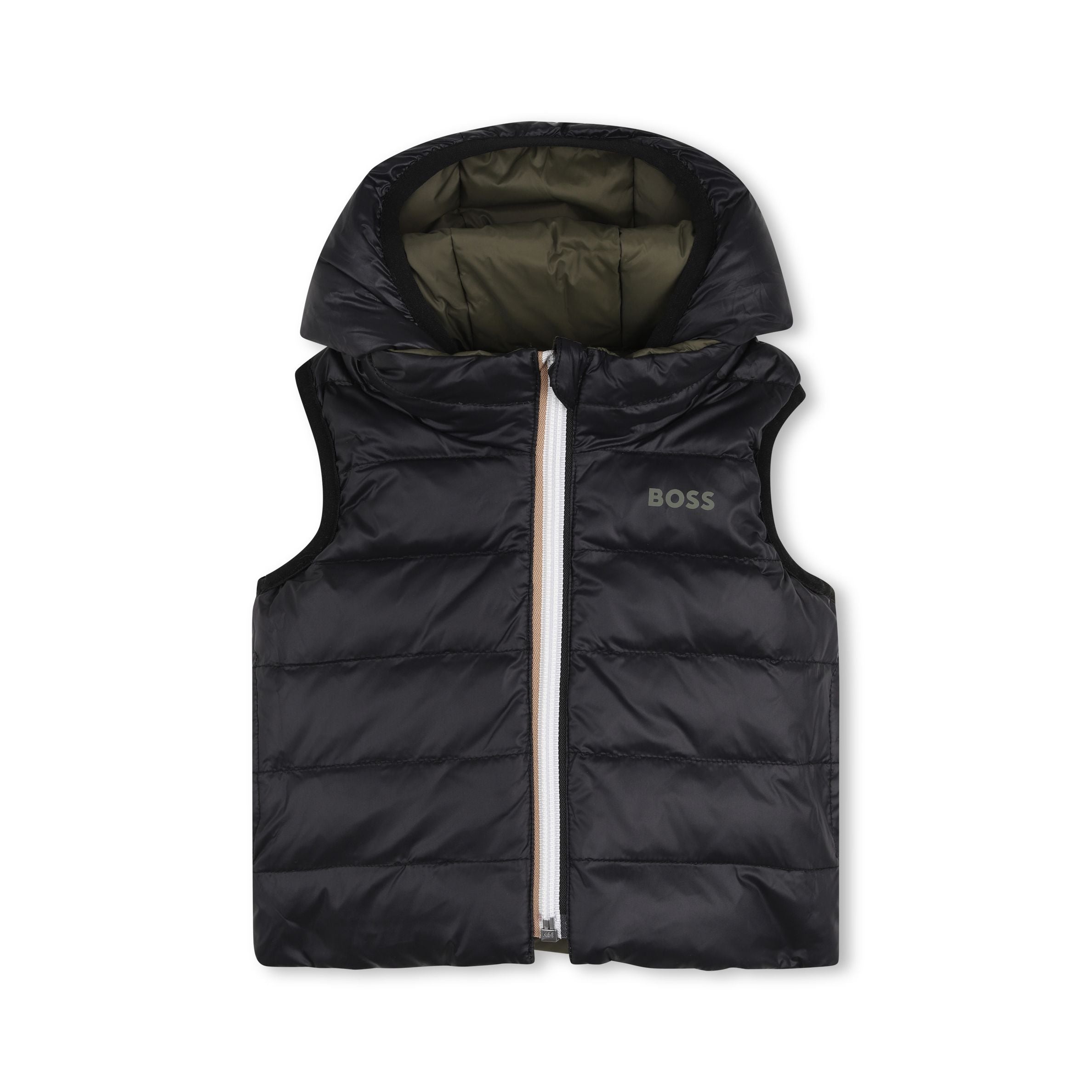 Boss-Baby Reversible Hodded Down Vest Olive Night