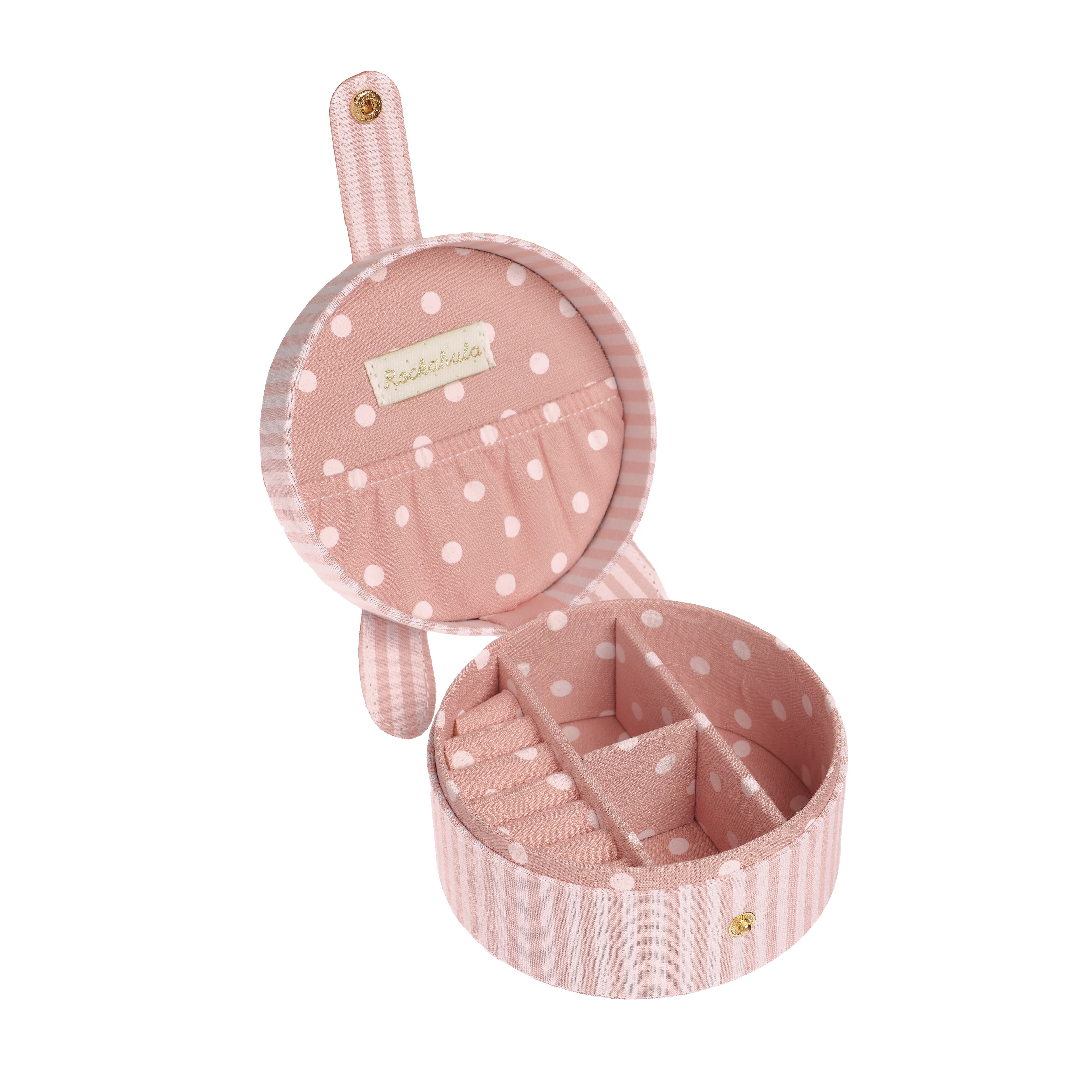 Rockahula Kids-Stripy Bunny Round Jewellery Box