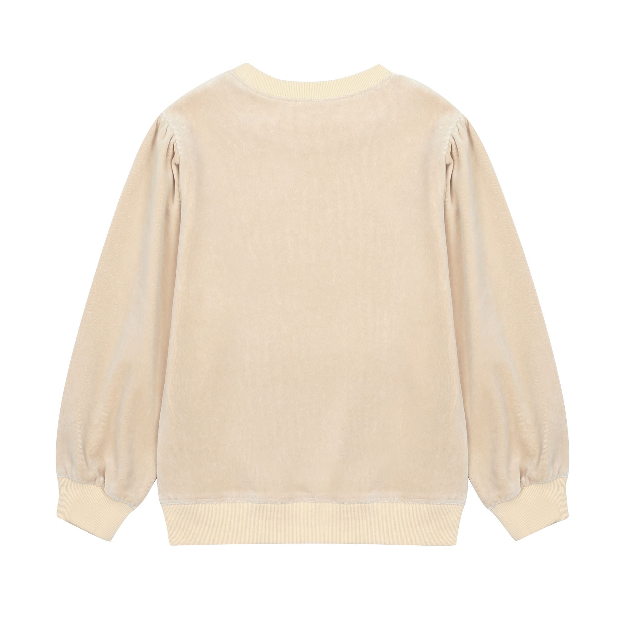 Jelly Mallow-Heart Shirring Velour Sweatshirt
