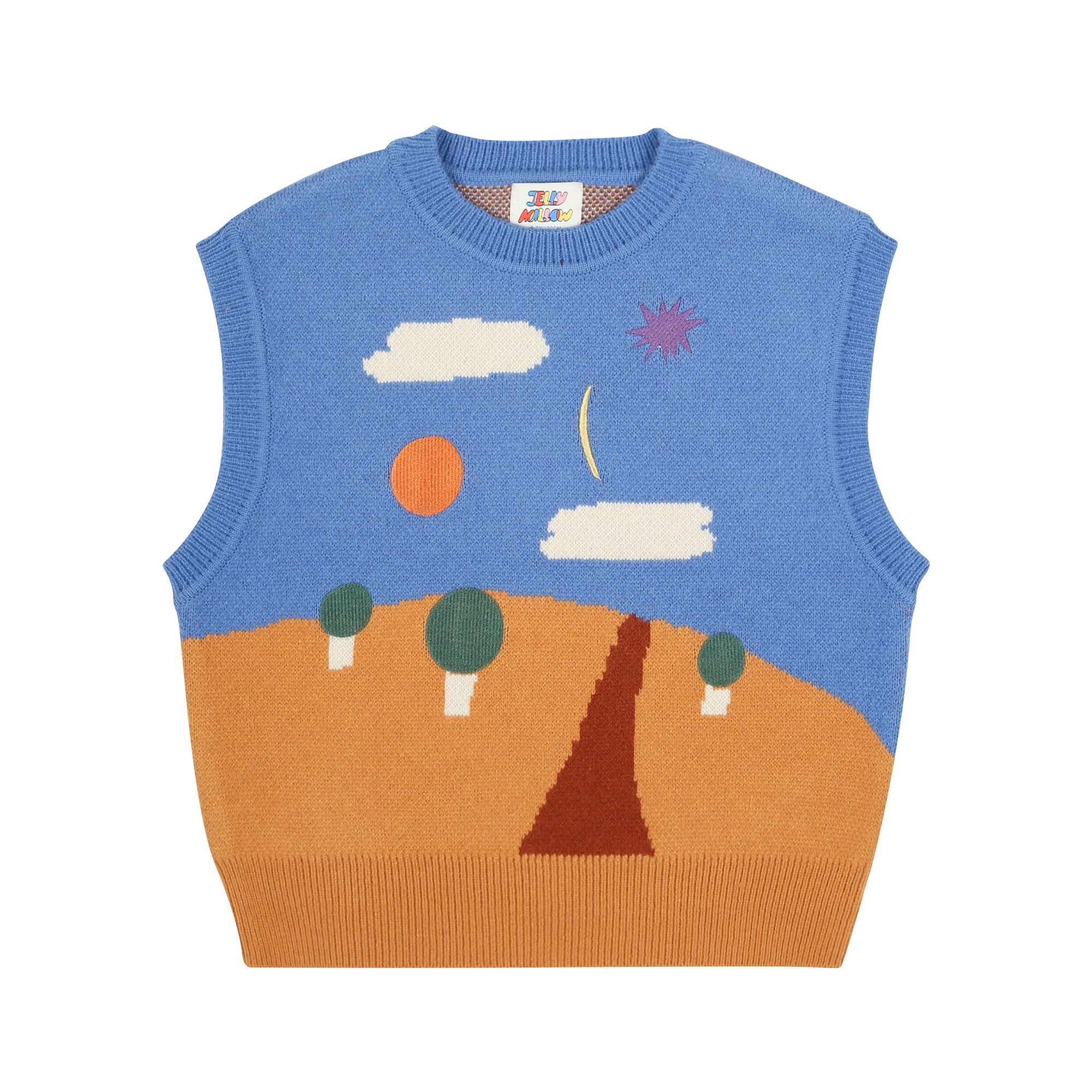 Jelly Mallow-Landscape Knit Vest