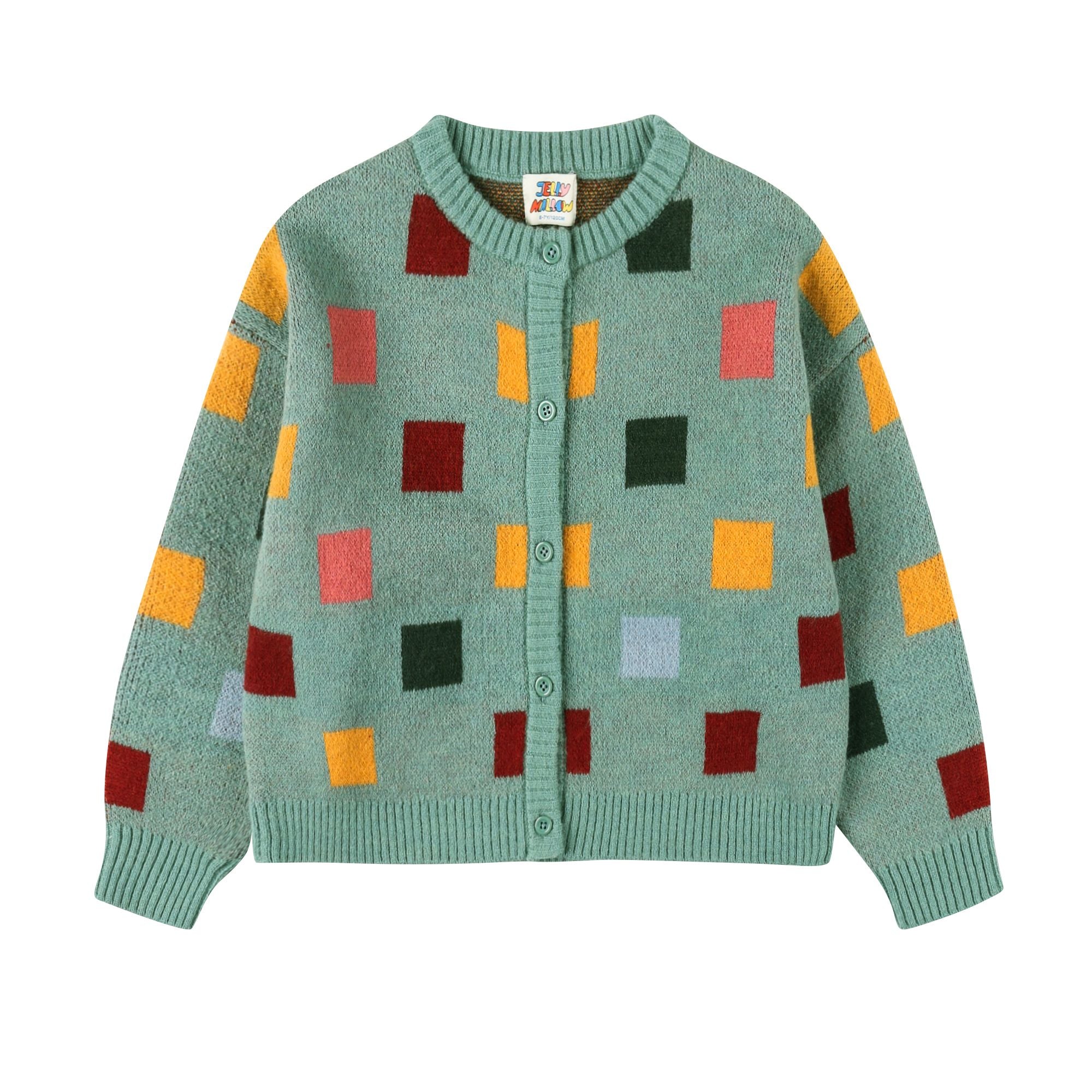 Jelly Mallow-Square Block Cardigan