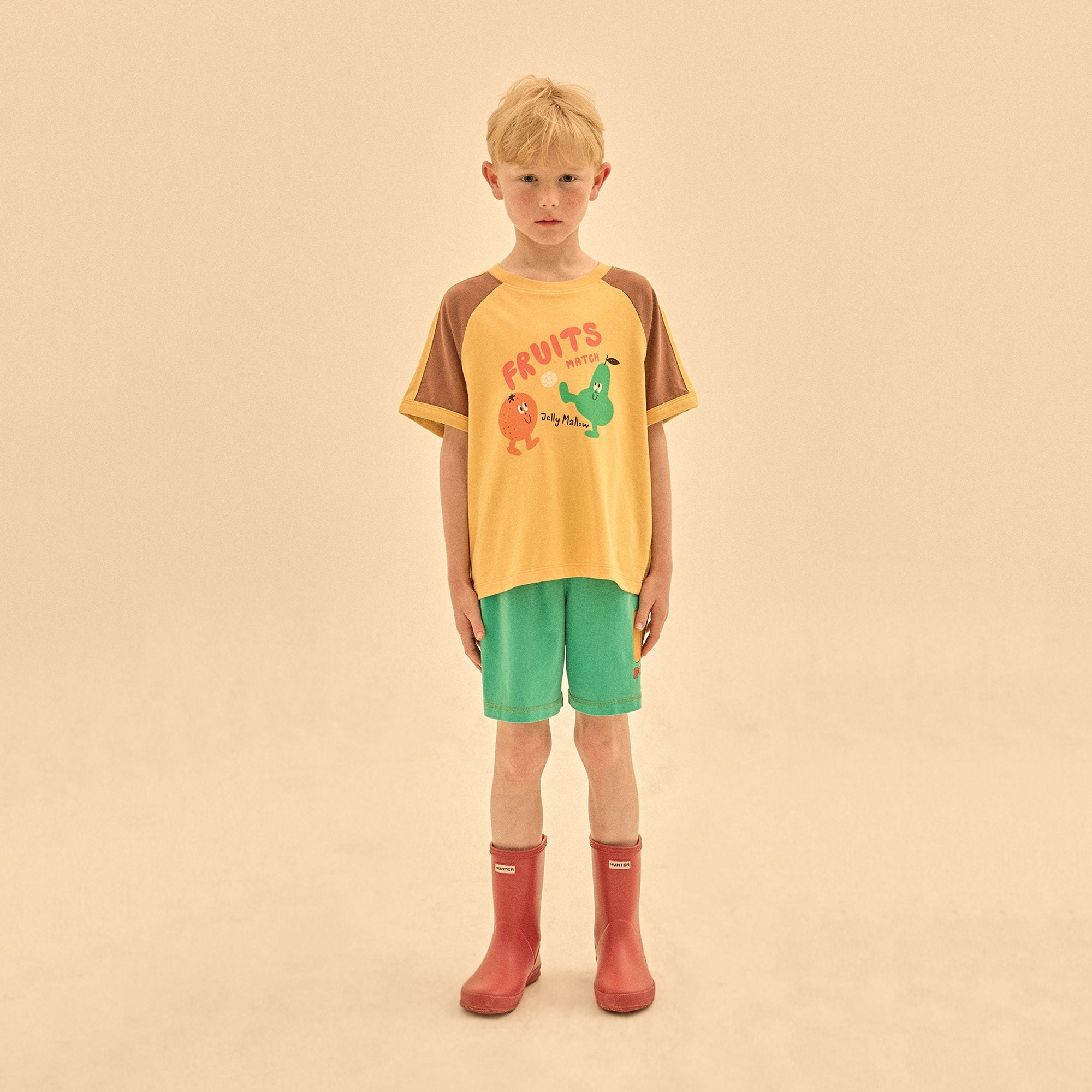 Jelly Mallow-Fruits Raglan T-shirt Yellow