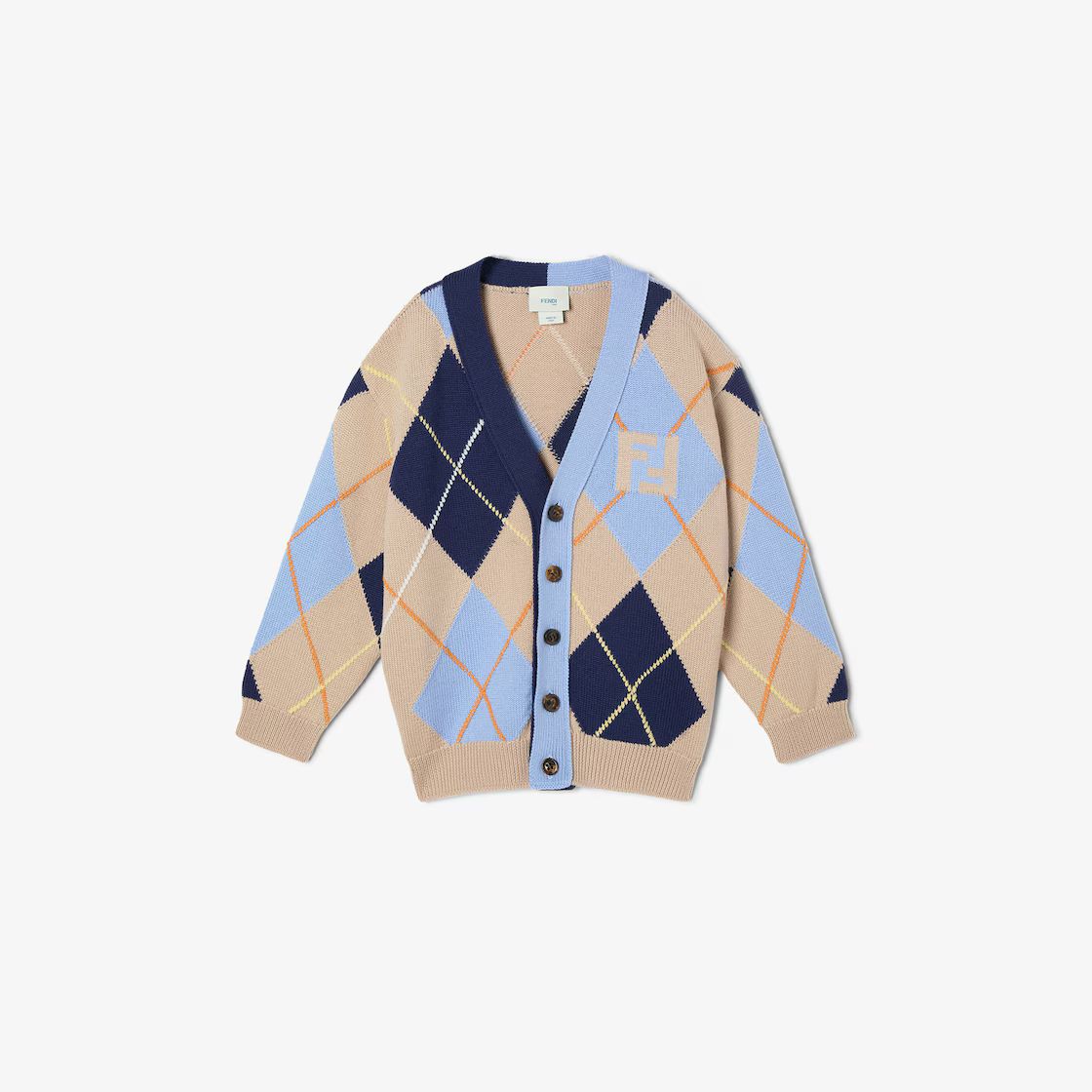 Fendi-LS Argyle Knit Cardigan Yale