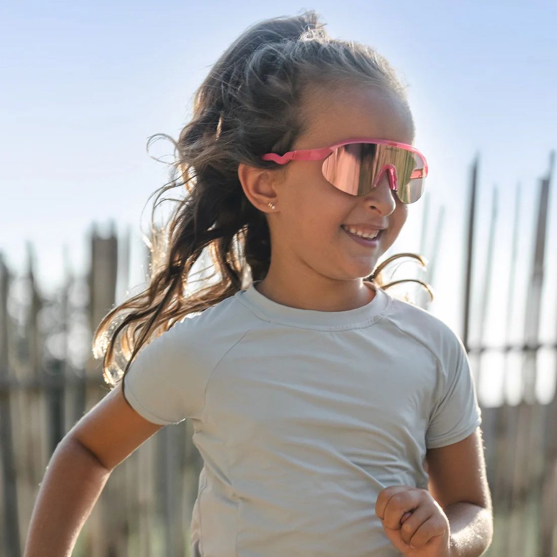 Olivio & Co-Junior Half-Rim Sports Sunglasses Flamingo Pink
