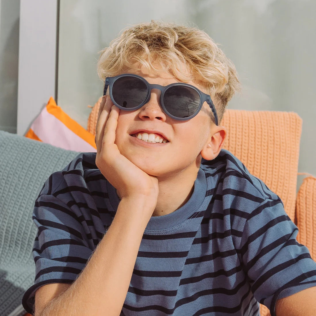 Olivio & Co-Junior+ Oval Sunglasses Navy Blue