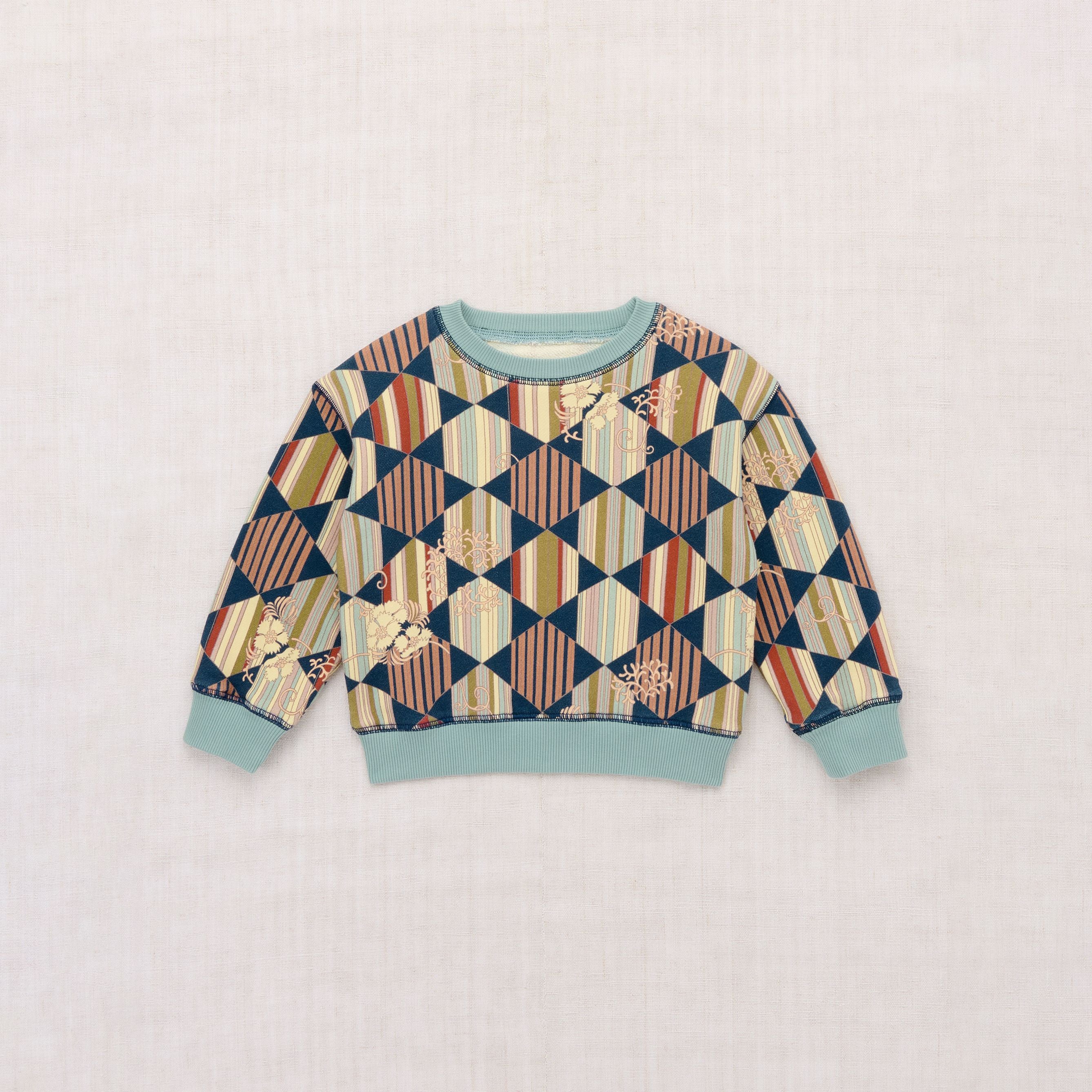 Misha & Puff-Kids Crewneck Sweatshirt Marine Blue Tessellation