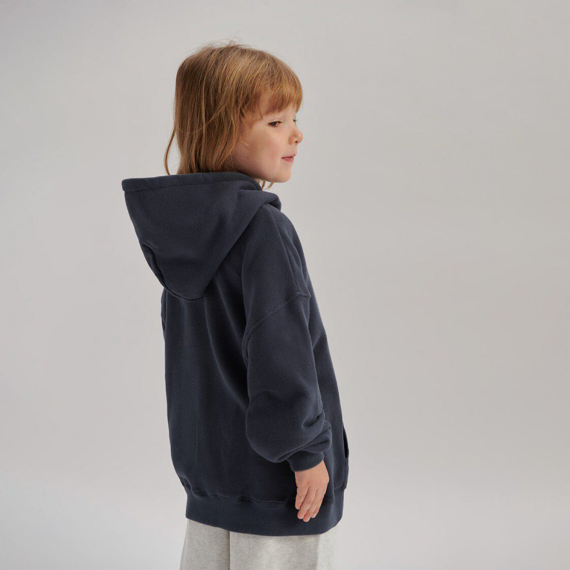 American Vintage-Kids Sweat ML Capuche Obscurite
