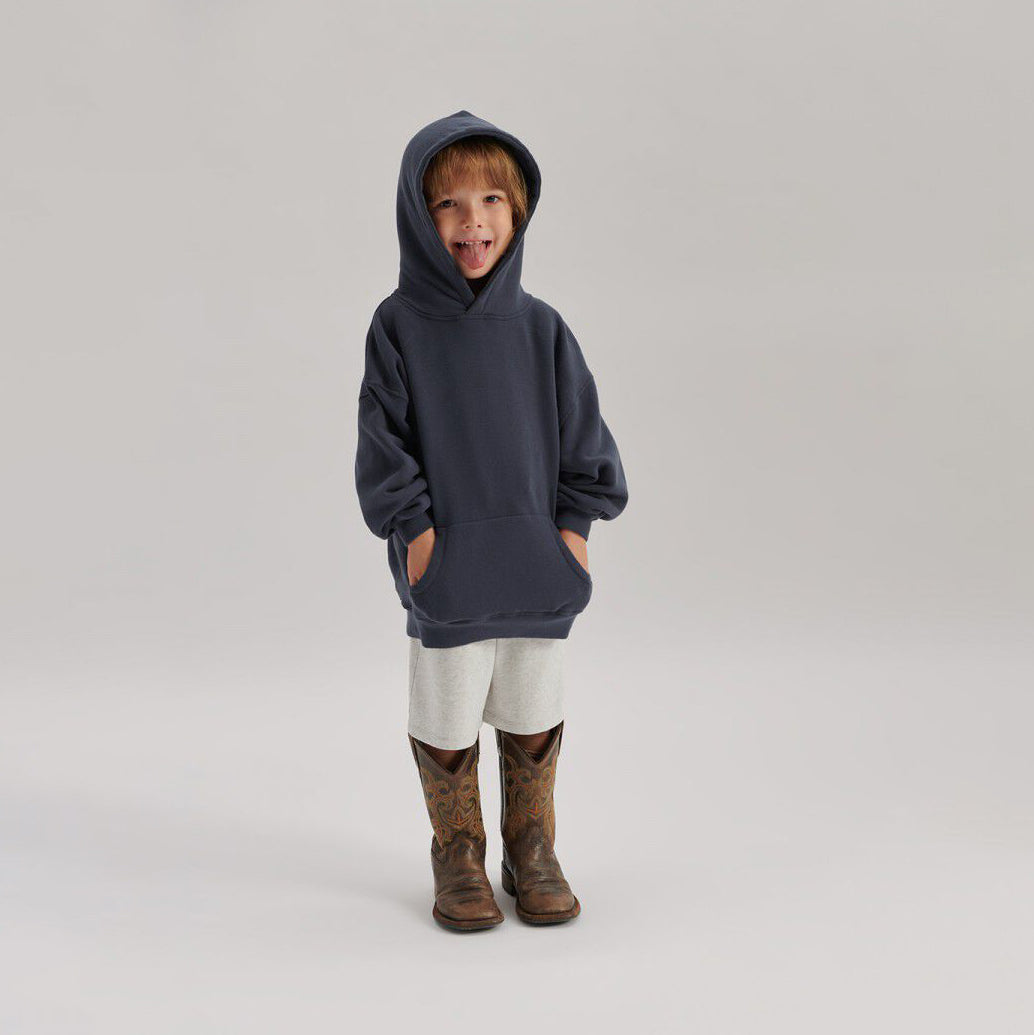 American Vintage-Kids Sweat ML Capuche Obscurite