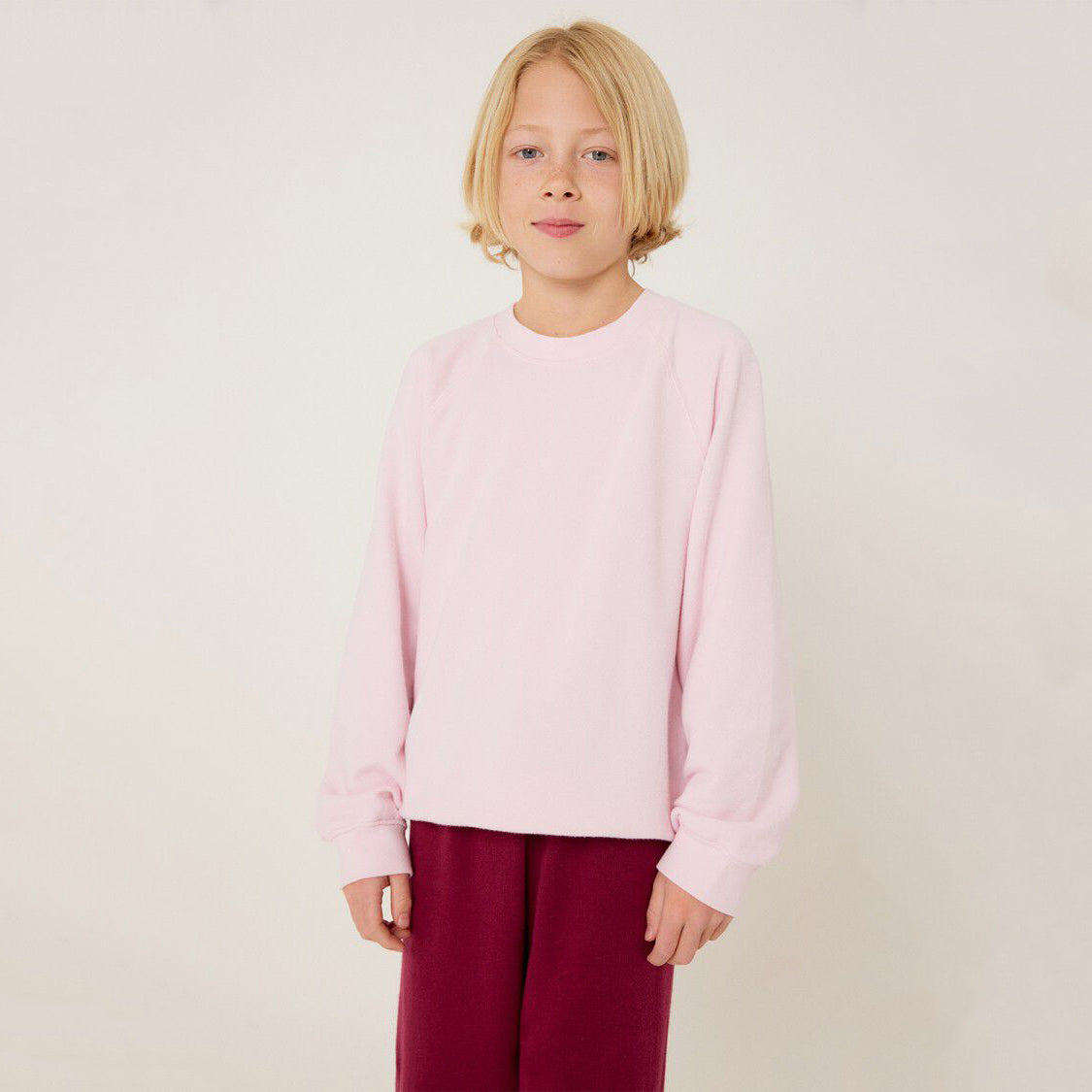 American Vintage-Kids Sweat ML Col Rond Dragee