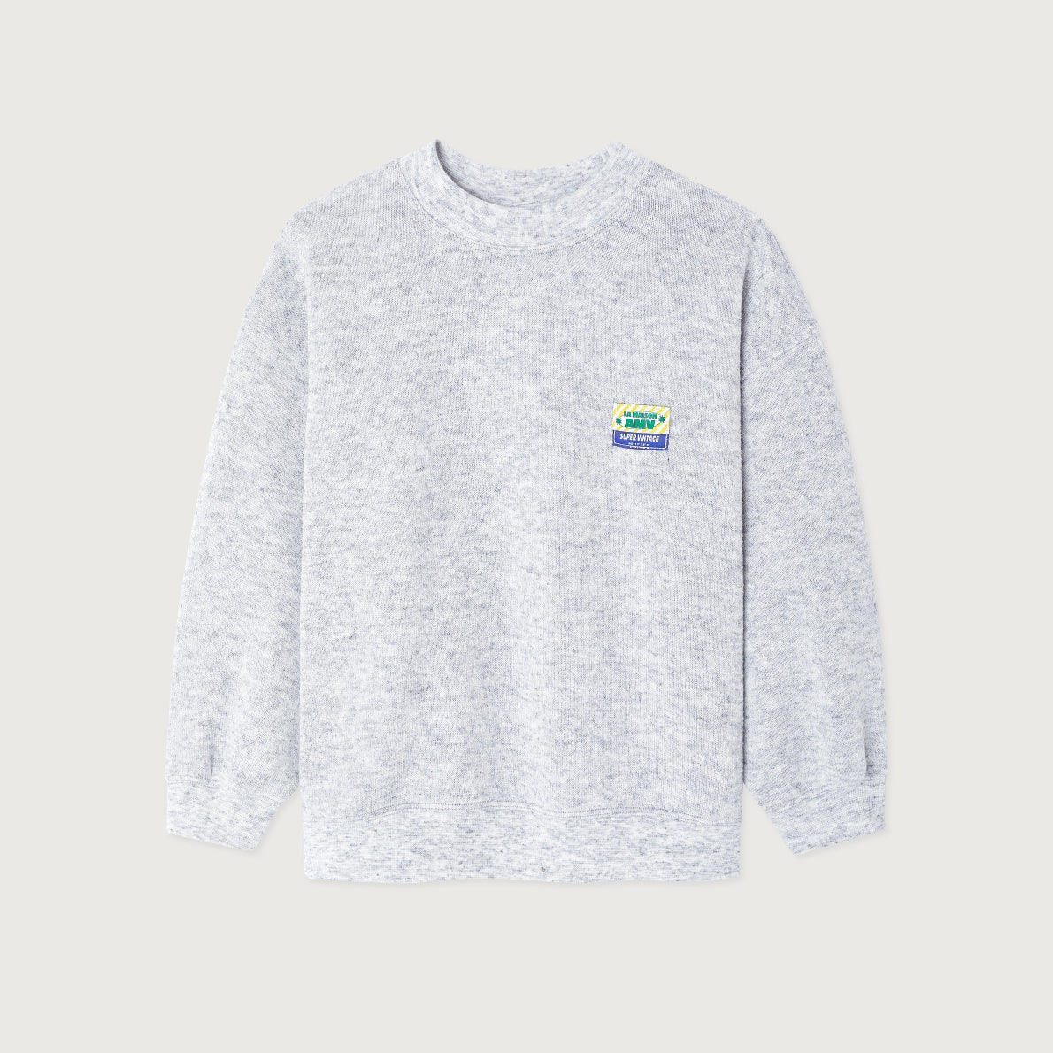 American Vintage-Long Sleeves Sweater Gris Clair Chine