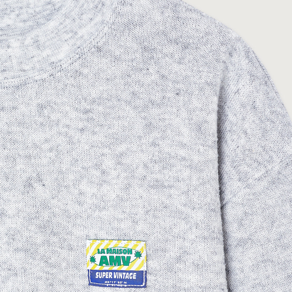 American Vintage-Long Sleeves Sweater Gris Clair Chine