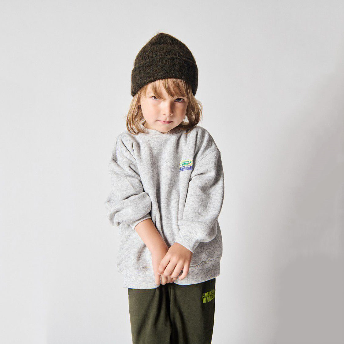 American Vintage-Long Sleeves Sweater Gris Clair Chine