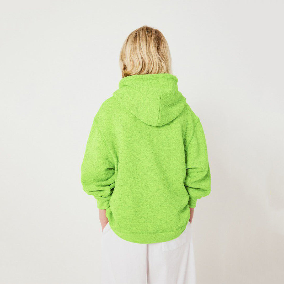 American Vintage-Kids Sweat ML Capuche Jaune Fluo Surteint