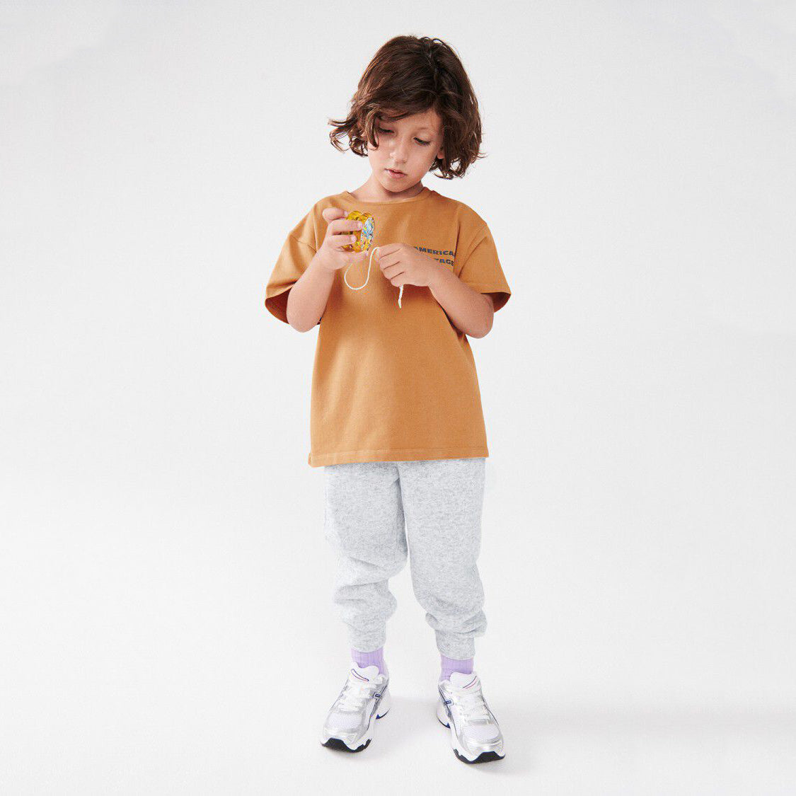 American Vintage-Jogging Pants Gris Clair Chine