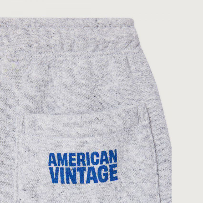 American Vintage-Kids Short Bermuda Ample Gris Clair Chine