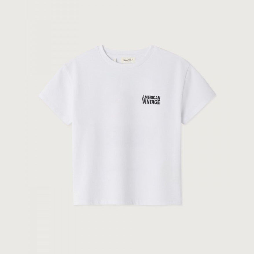 American Vintage-T-Shirt Droit Mc Col Rond Imprime