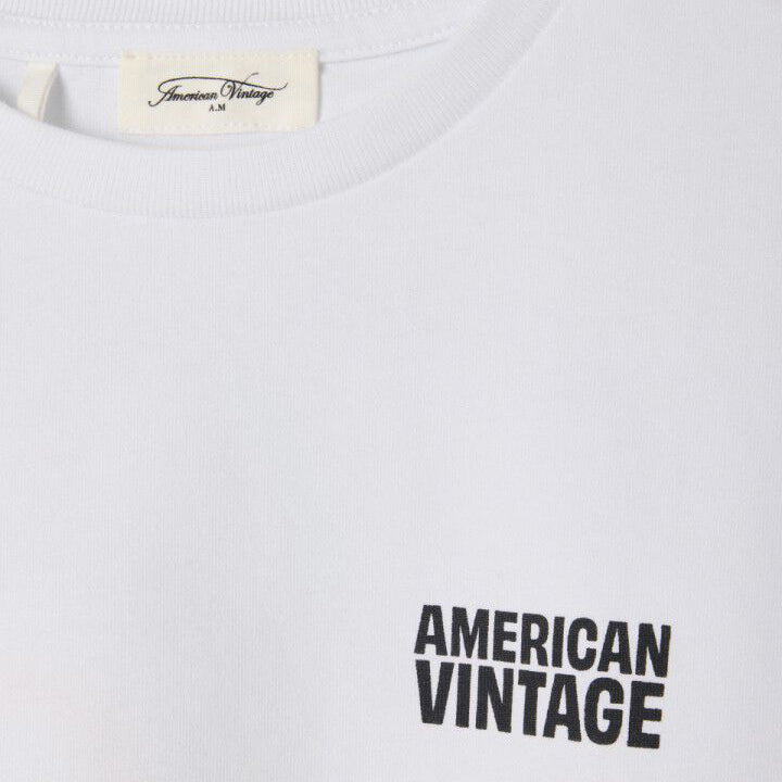 American Vintage-T-Shirt Droit Mc Col Rond Imprime