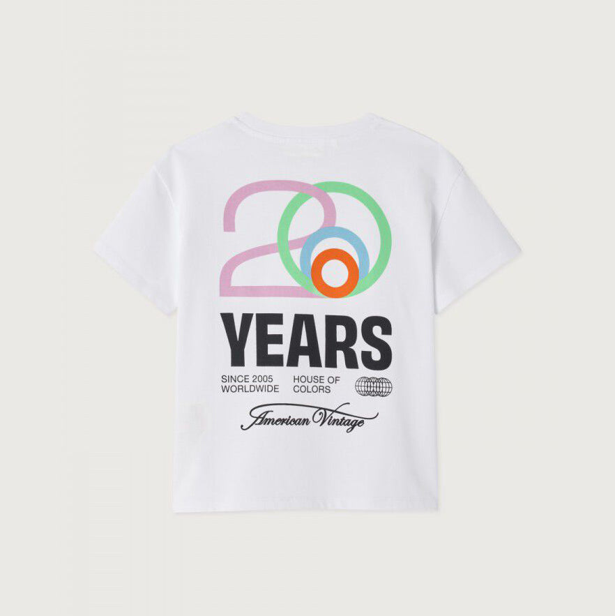 American Vintage-T-Shirt Droit Mc Col Rond Imprime