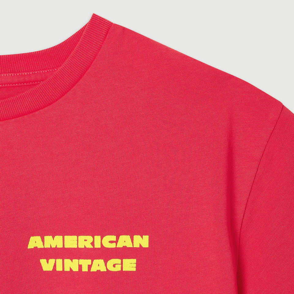 American Vintage-T-SHIRT DROIT MC COL ROND IMPRIME