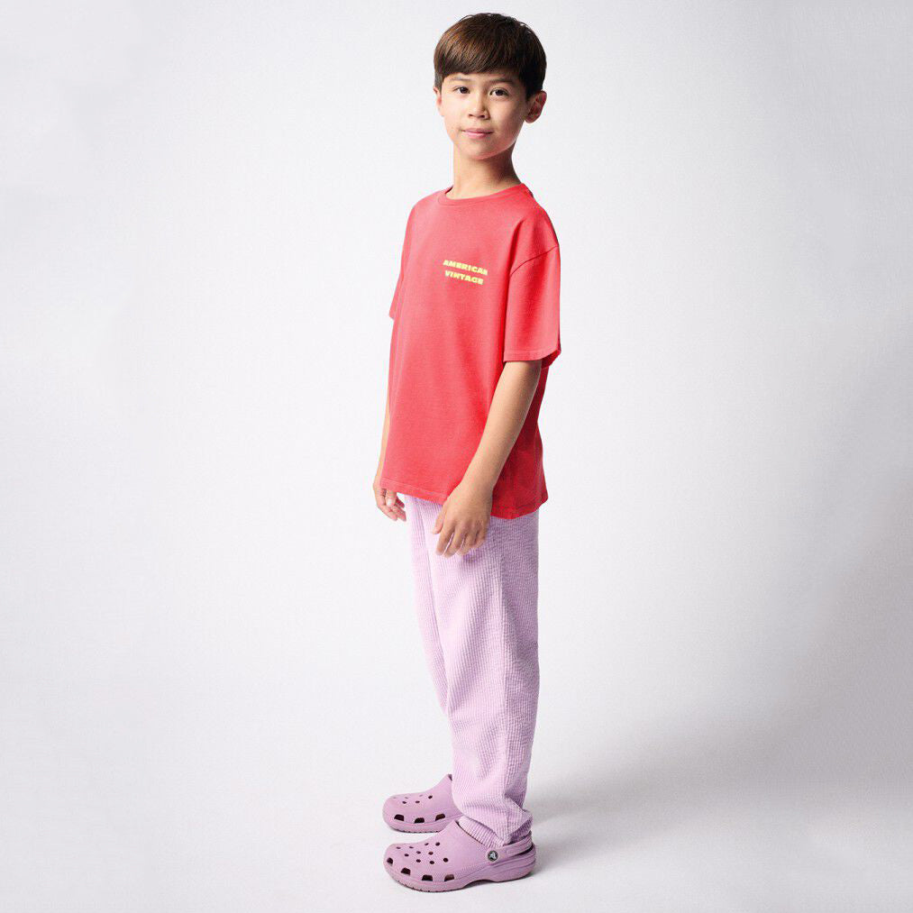 American Vintage-T-SHIRT DROIT MC COL ROND IMPRIME