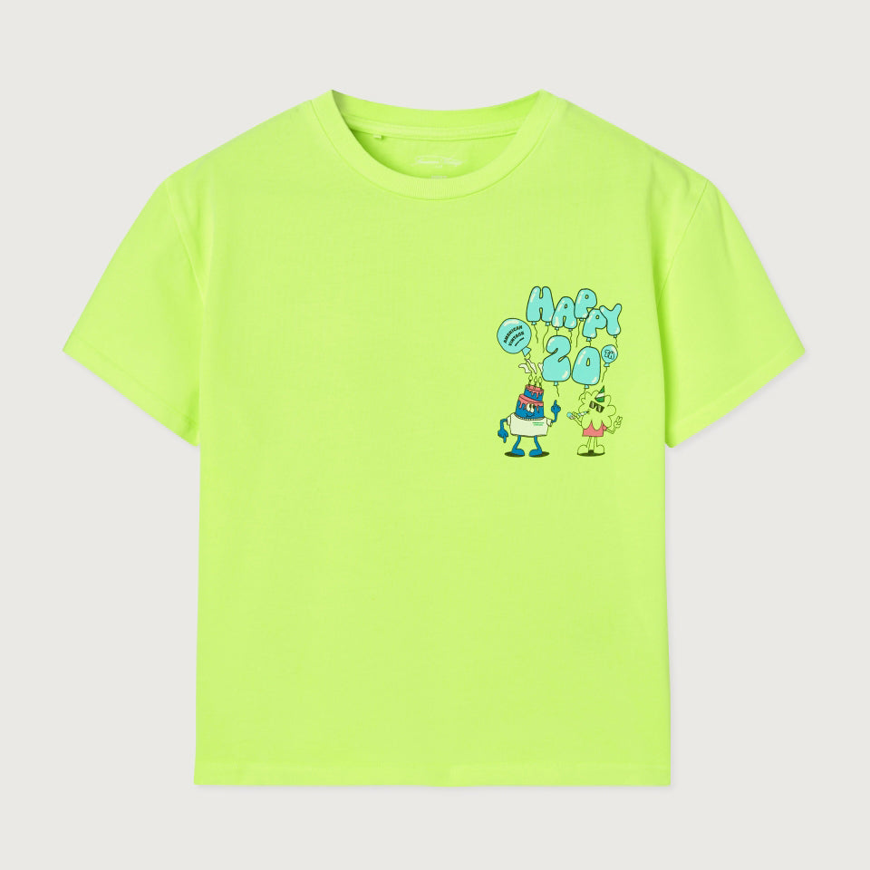 American Vintage-T-SHIRT DROIT MC COL ROND IMPRIME