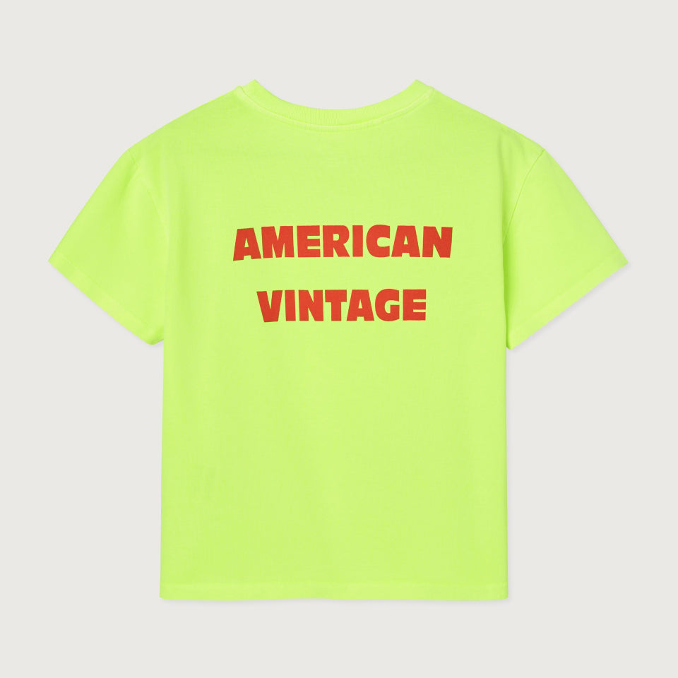 American Vintage-T-SHIRT DROIT MC COL ROND IMPRIME