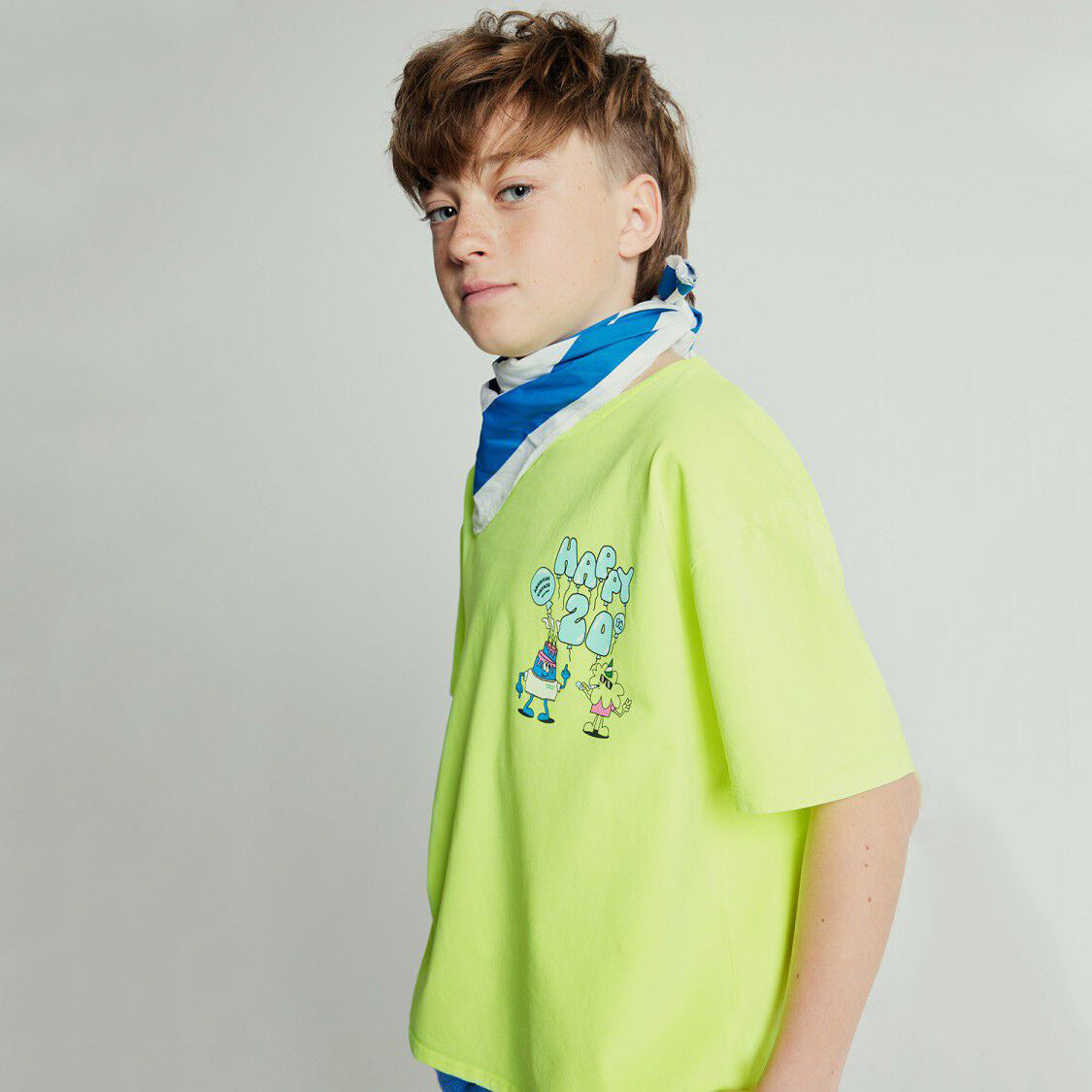 American Vintage-T-SHIRT DROIT MC COL ROND IMPRIME