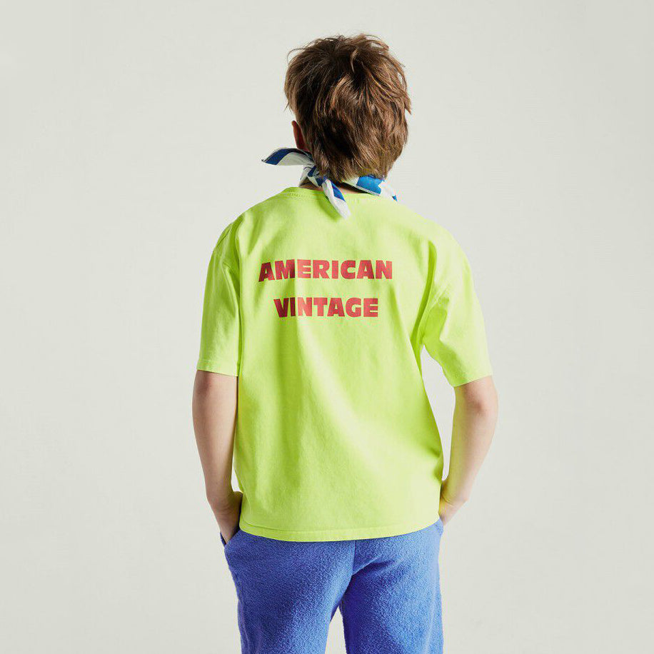 American Vintage-T-SHIRT DROIT MC COL ROND IMPRIME