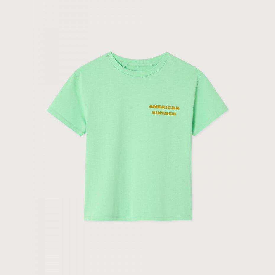 American Vintage-Kids T-Shirt Droit MC Col Rond Imprime Amandier Vintage