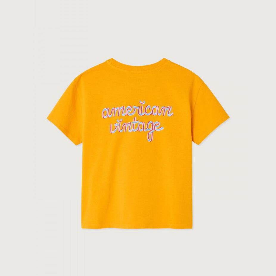 American Vintage-Kids T-Shirt Droit MC Col Rond Imprime Lumiere Vintage