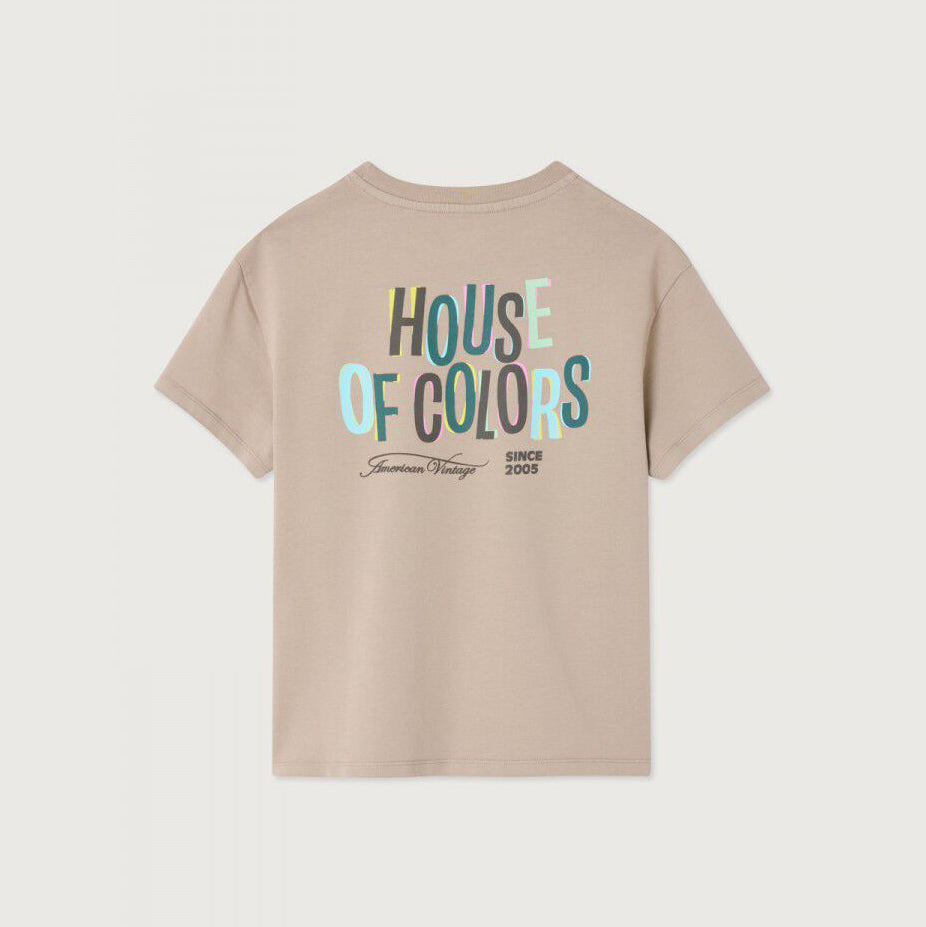 American Vintage-Kids T-Shirt Droit MC Col Rond Imprime Seigle Vintage