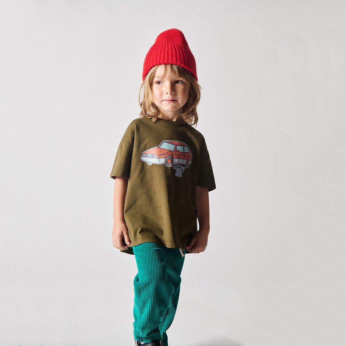 American Vintage-Short Sleeved Round Neck Straight Printed T-Shirt Bois Vintage