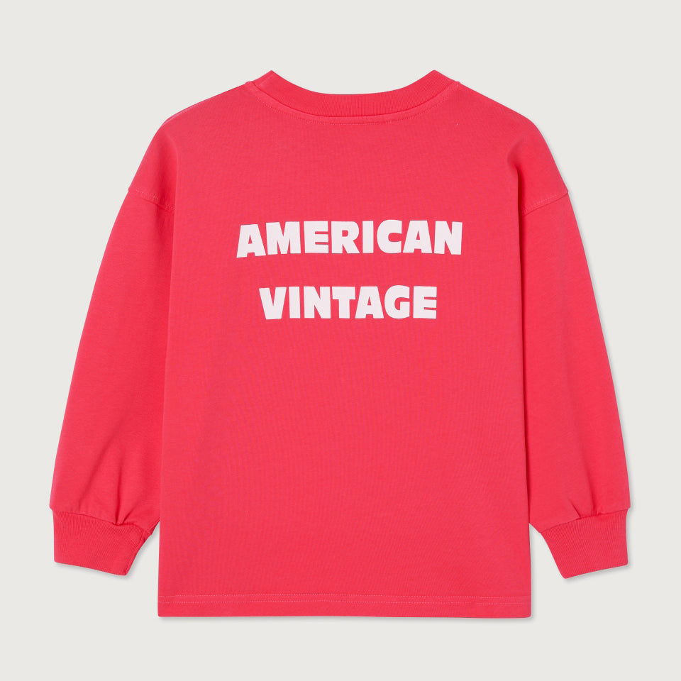 American Vintage-T-SHIRT DROIT ML COL ROND IMPRIME
