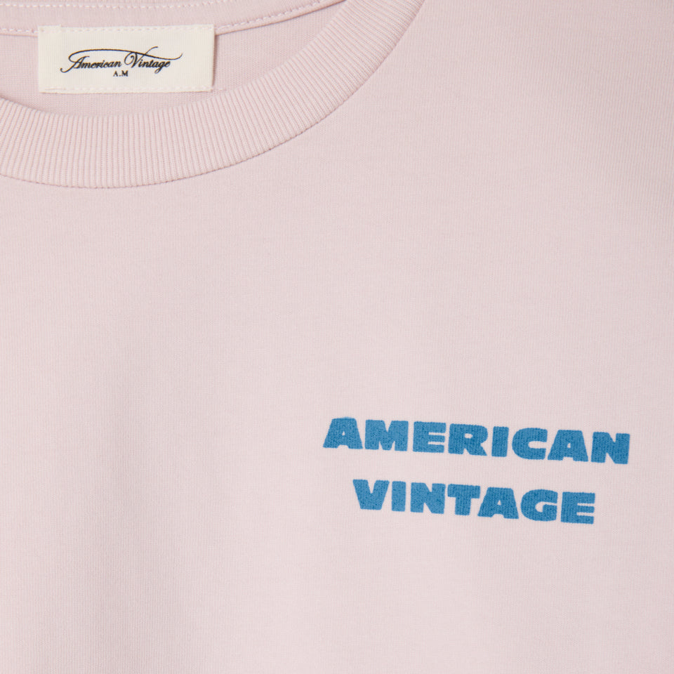 American Vintage-Long Sleeved Round Neck Straight Printed T-Shirt Gycline Vintage