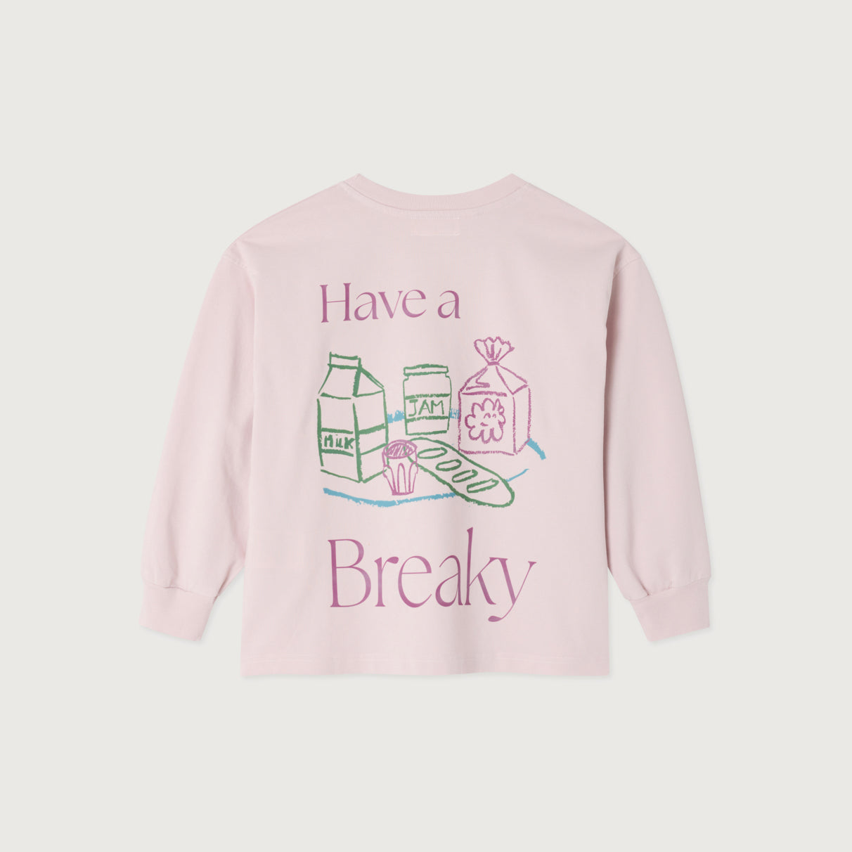 American Vintage-Long Sleeved Round Neck Straight Printed T-Shirt Gycline Vintage