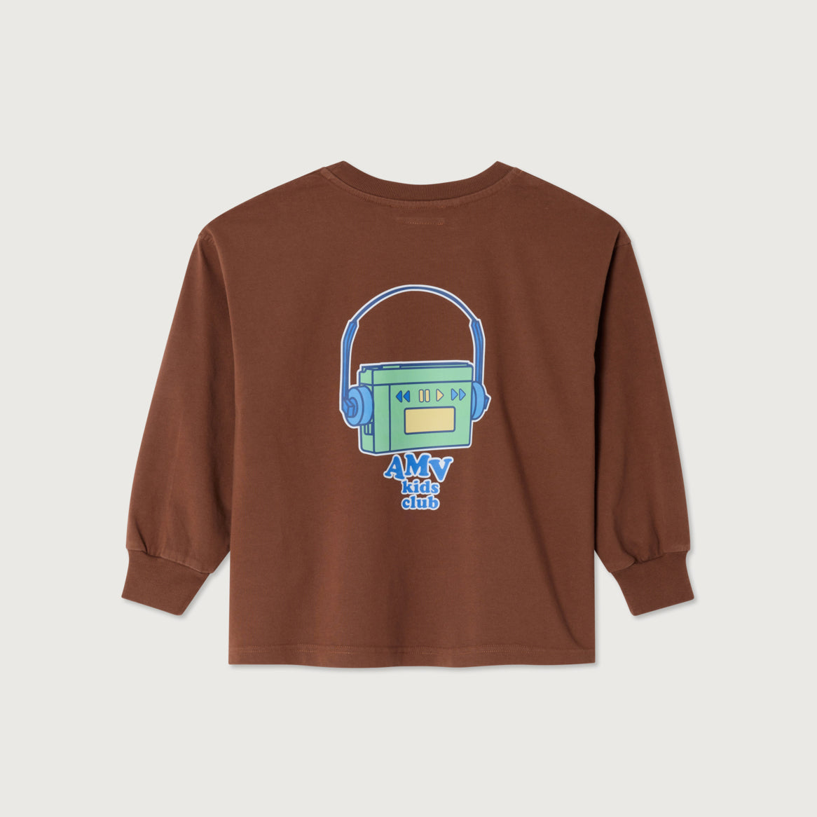 American Vintage-Long Sleeved Round Neck Straight Printed T-Shirt Noyer Vintage