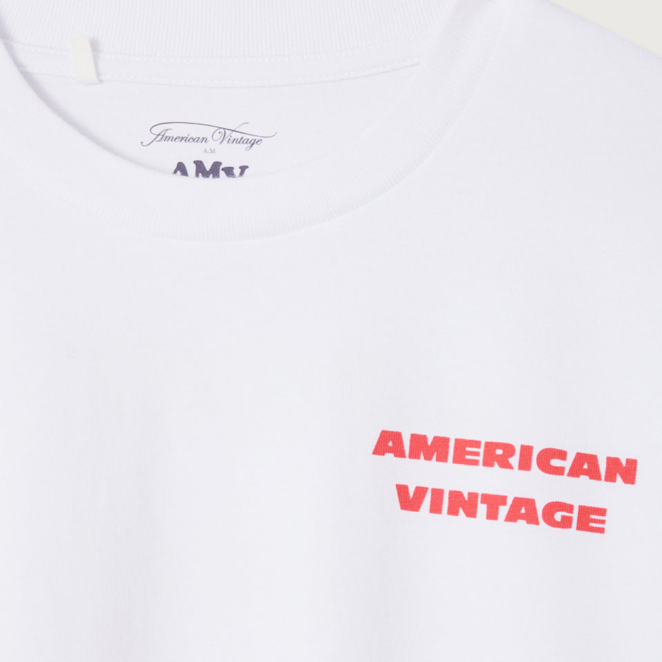 American Vintage-Kids T-Shirt Droit ML Col Rond Imprime Blanc