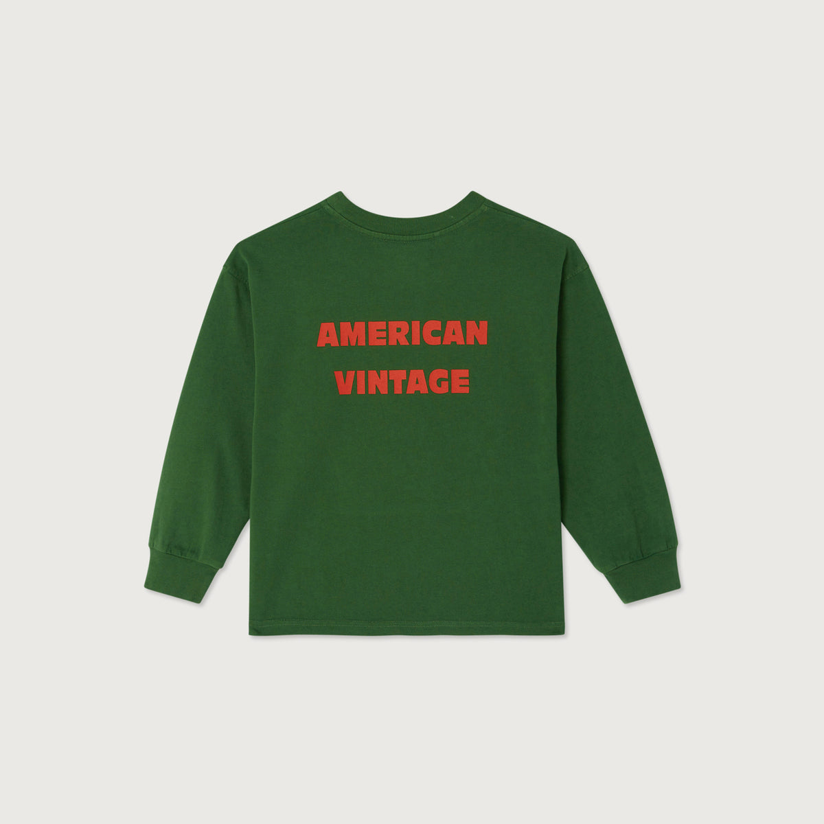 American Vintage-Kids T-Shirt Droit ML Col Rond Imprime Feuillage Vintage