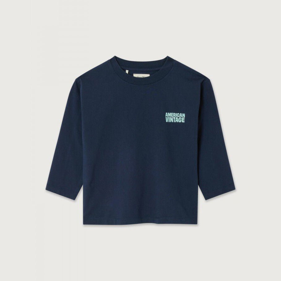 American Vintage-Kids T-Shirt Ample ML Col Rond Navy