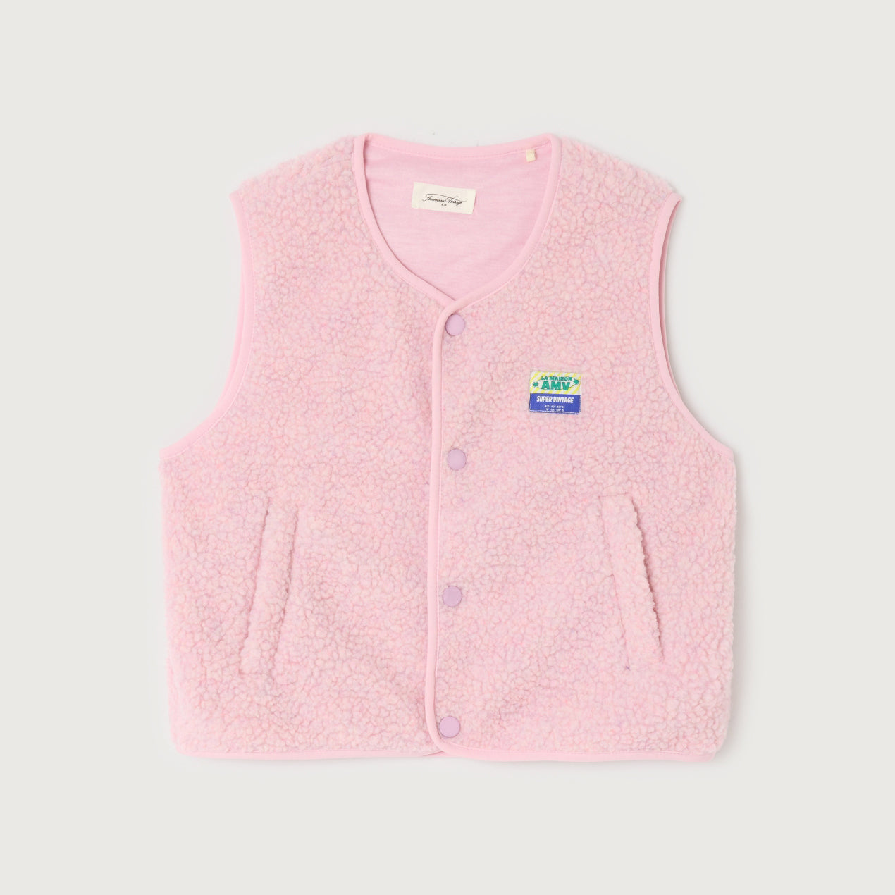 American Vintage-Sleeveless Loose Fit Jacket Dragee Chine