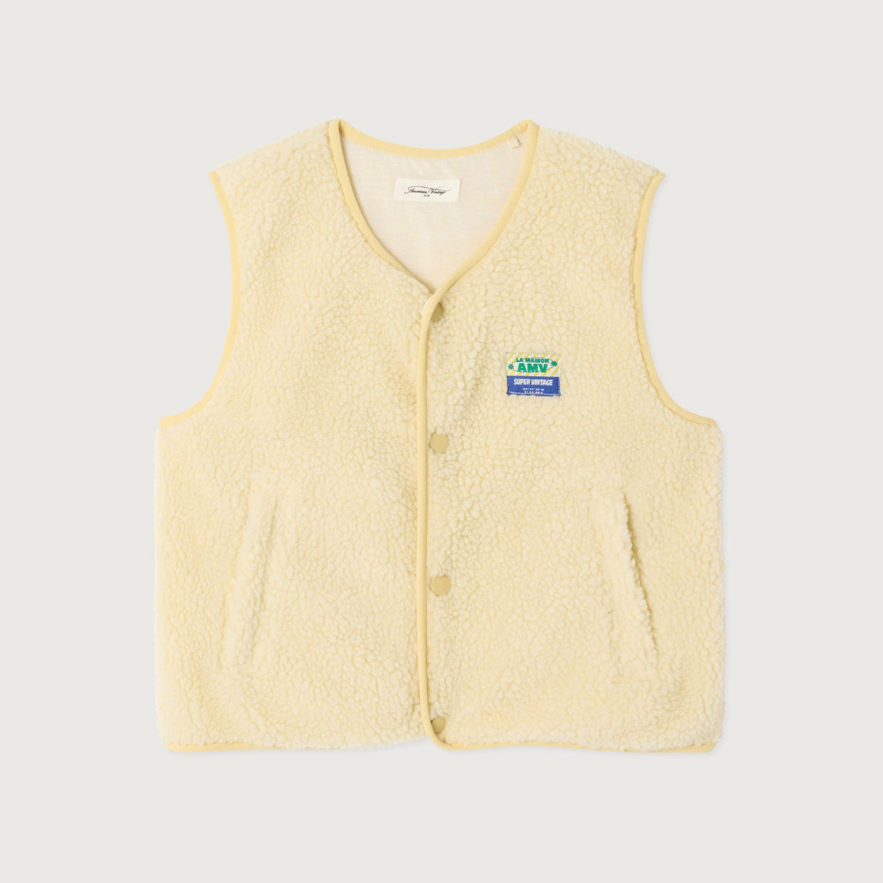 American Vintage-Sleeveless Loose Fit Jacket Ecru