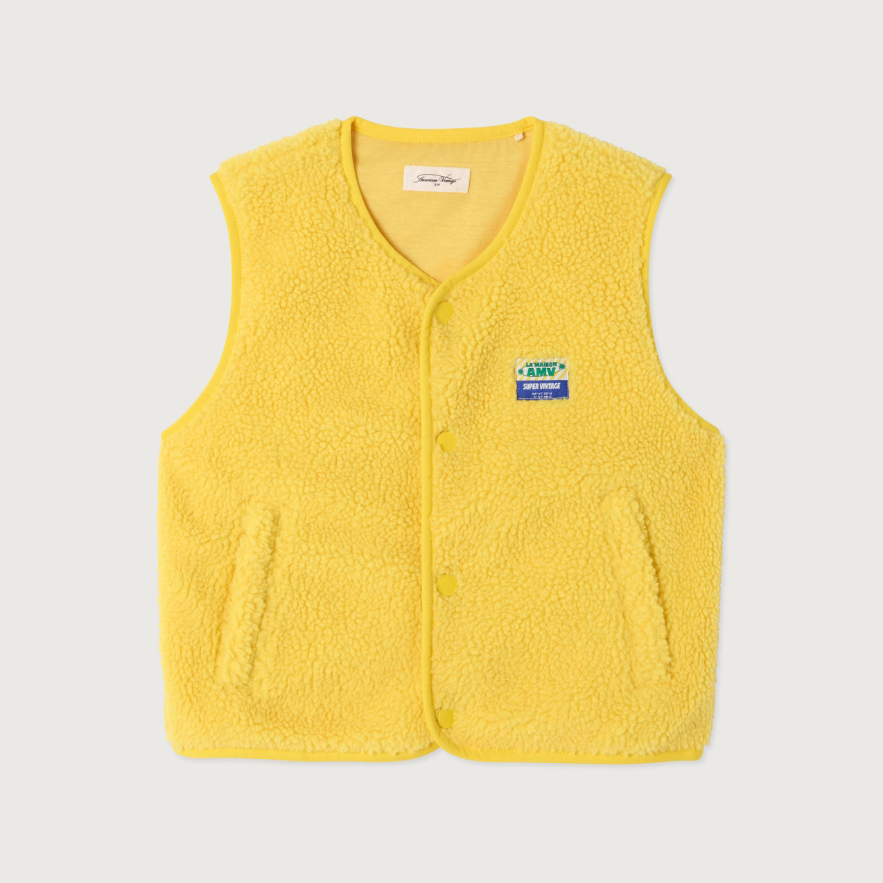 American Vintage-Sleeveless Loose Fit Jacket Jonquille