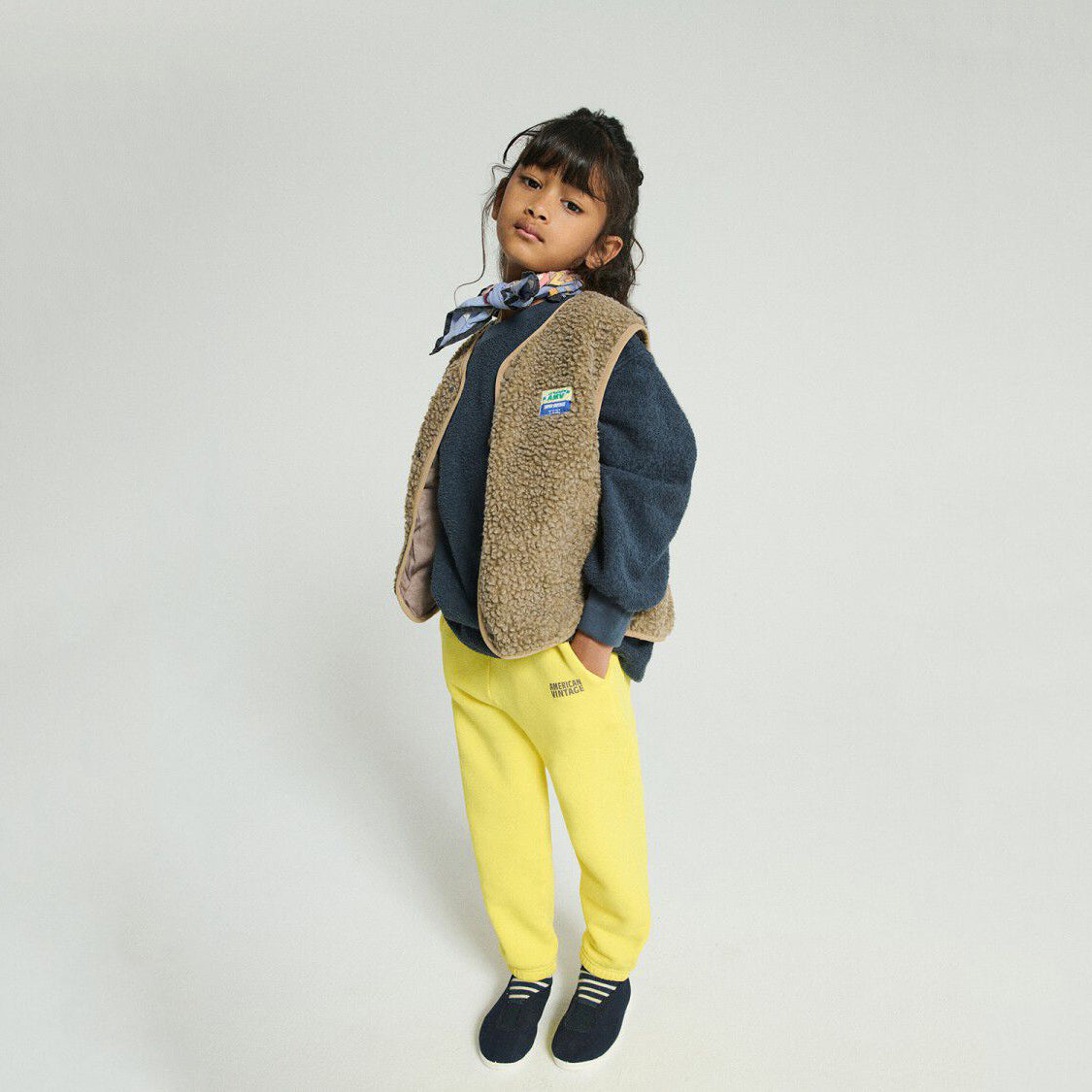 American Vintage-Sleeveless Loose Fit Jacket Muscade Chine