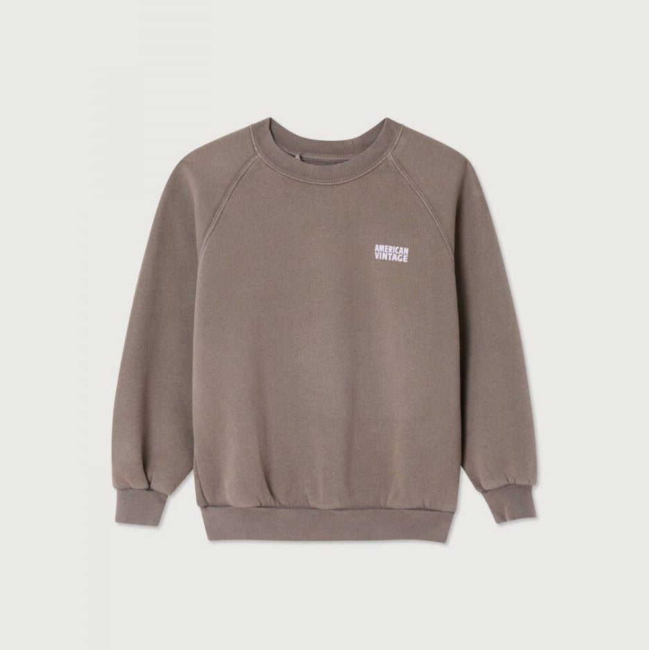 American Vintage-Kids Sweat ML Col Rond Cendre Vintage