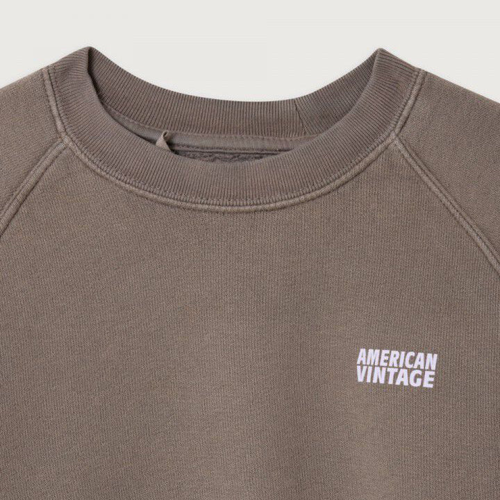 American Vintage-Kids Sweat ML Col Rond Cendre Vintage