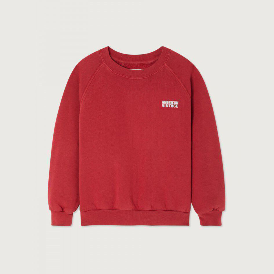 American Vintage-Kids Sweat ML Col Rond Cerise Vintage