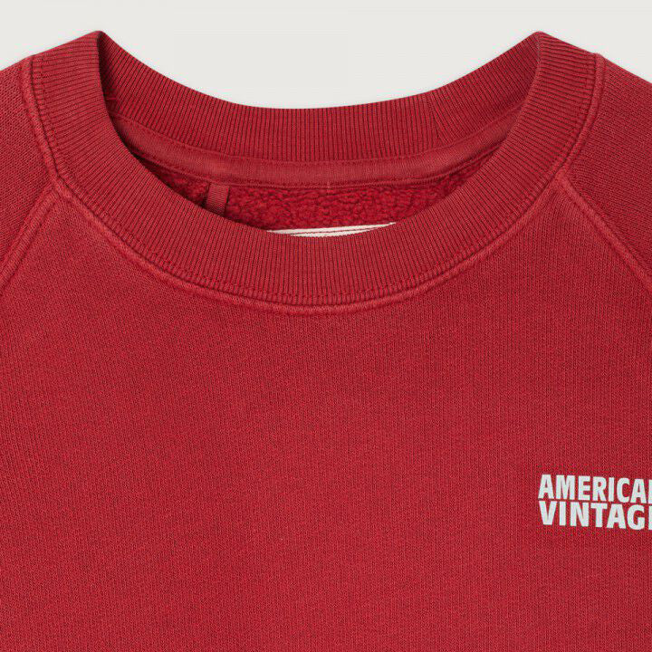 American Vintage-Kids Sweat ML Col Rond Cerise Vintage