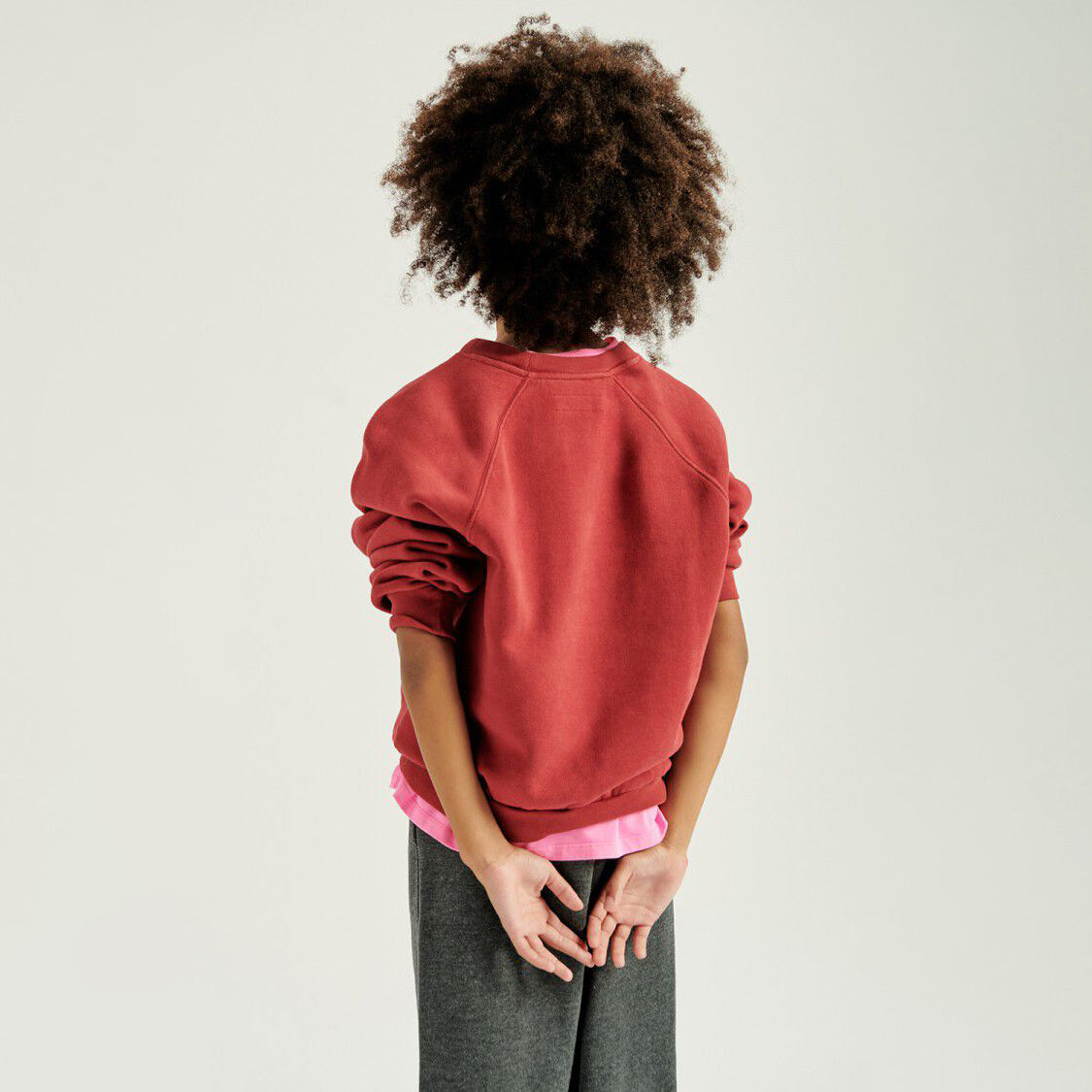 American Vintage-Kids Sweat ML Col Rond Cerise Vintage
